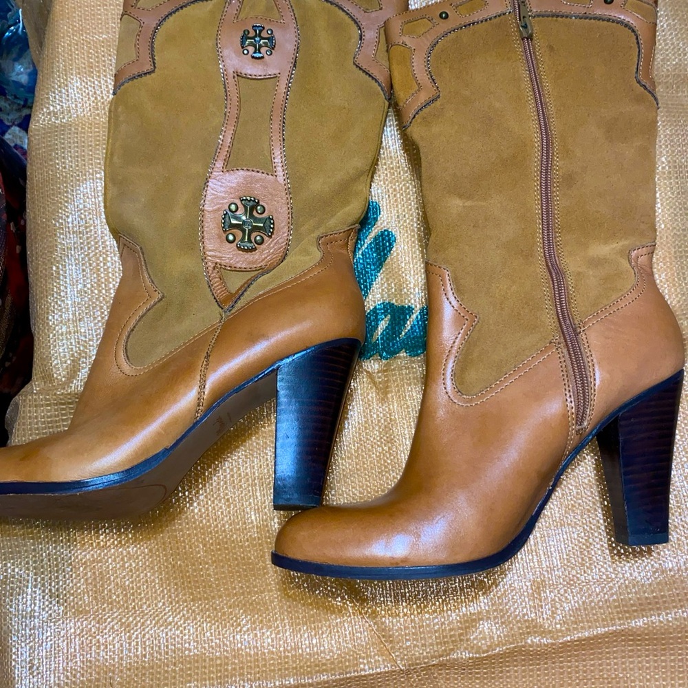 Miranda by Miranda Lambert Candice Western Brown Suede Leather Boots Size 8.5